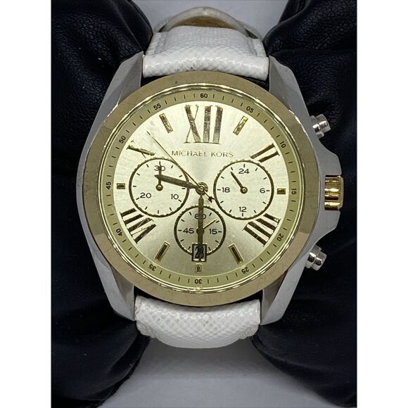 Michael Kors MK5605 Women's Leather Analog Gold Dial Quartz Genuine Watch XX486 - Picture 2 of 12